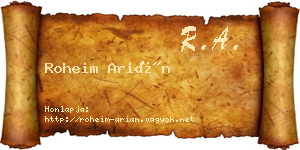 Roheim Arián névjegykártya